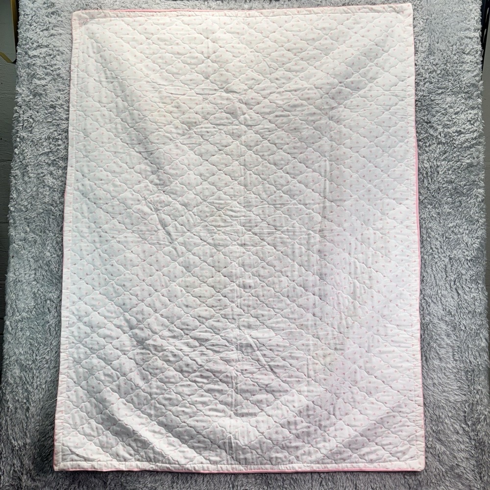 Precious Moments Flower Girl Child Kid Goose Baby Quilt Comforter Blanket Pink - Picture 12 of 13